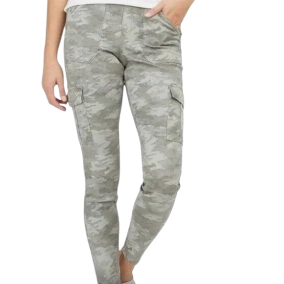 SPANX Stretch Twill Ankle Cargo Pants Stone Wash Camo ... Size  2X - Picture 1 of 11